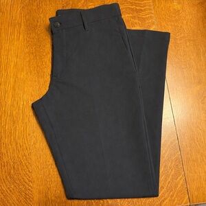 Banana Republic NWT Mens Flat Front Pant Slim Fit Black 32/32 Hidden Pocket Tech
